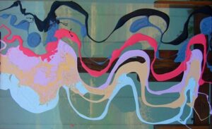 Painting #124 - Jesse Thomas Artist - Clear Background - 32" x 19" - Paint on Glass @ GalleryArt4Sale.Com